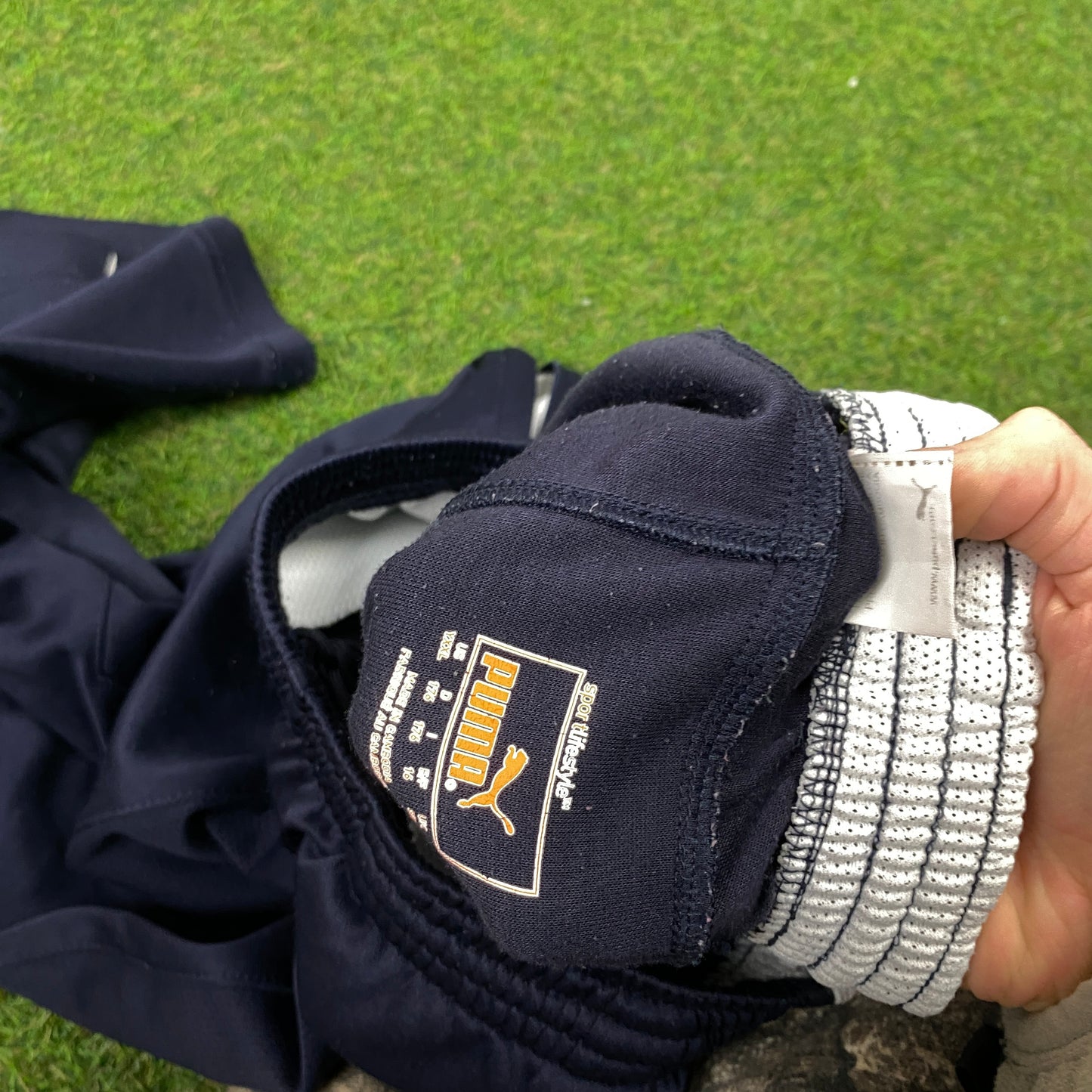 Retro Puma 3/4 Length Nylon Shorts Blue Small