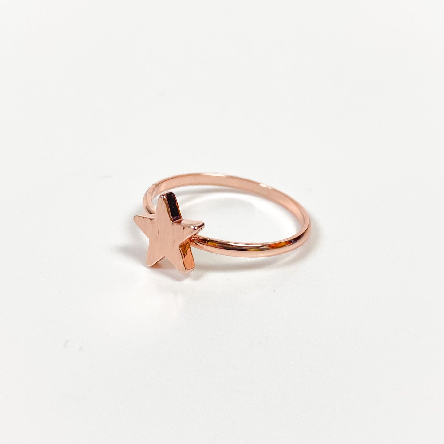 Vintage Star Signet Ring Rose Gold
