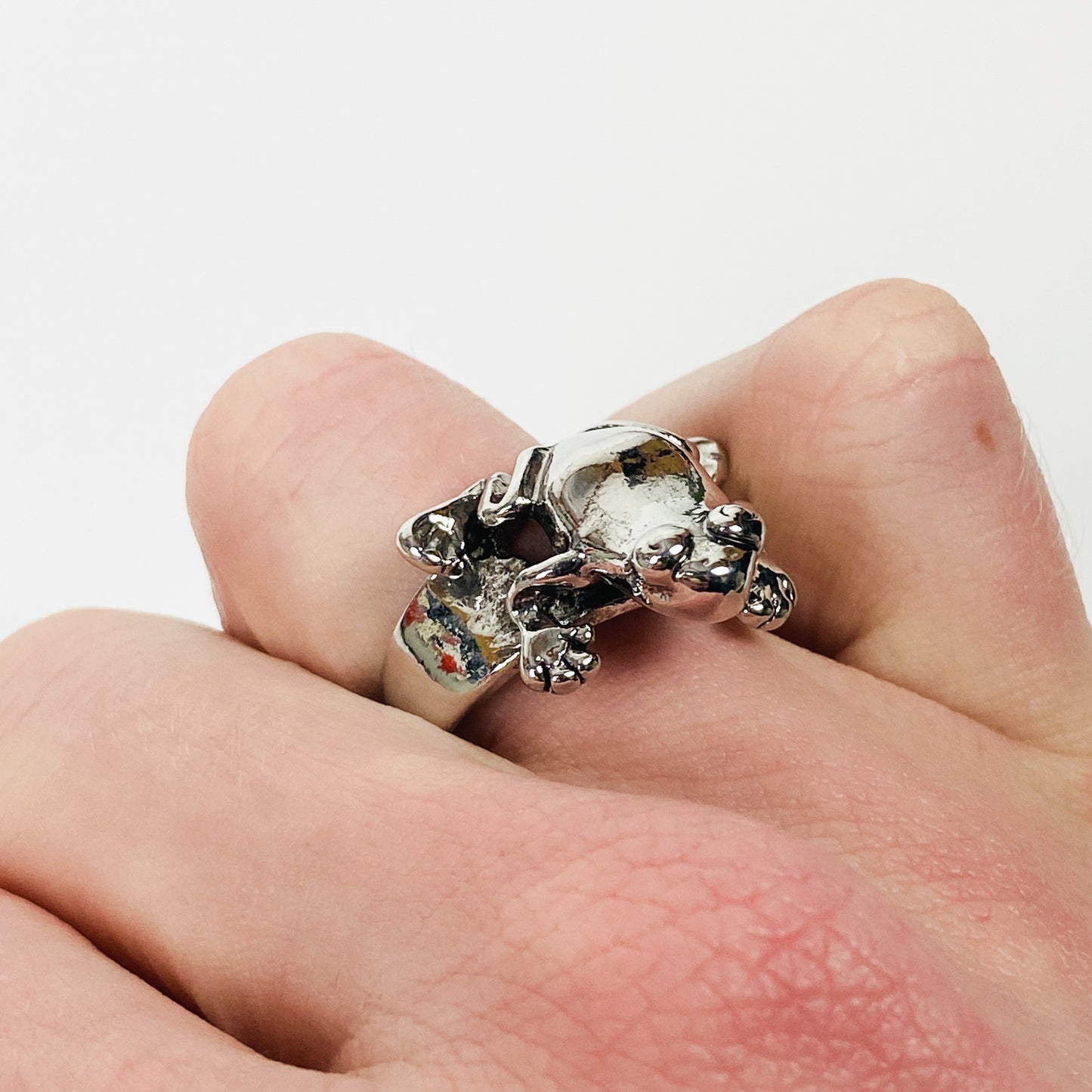 Retro Vintage Frog Ring Silver