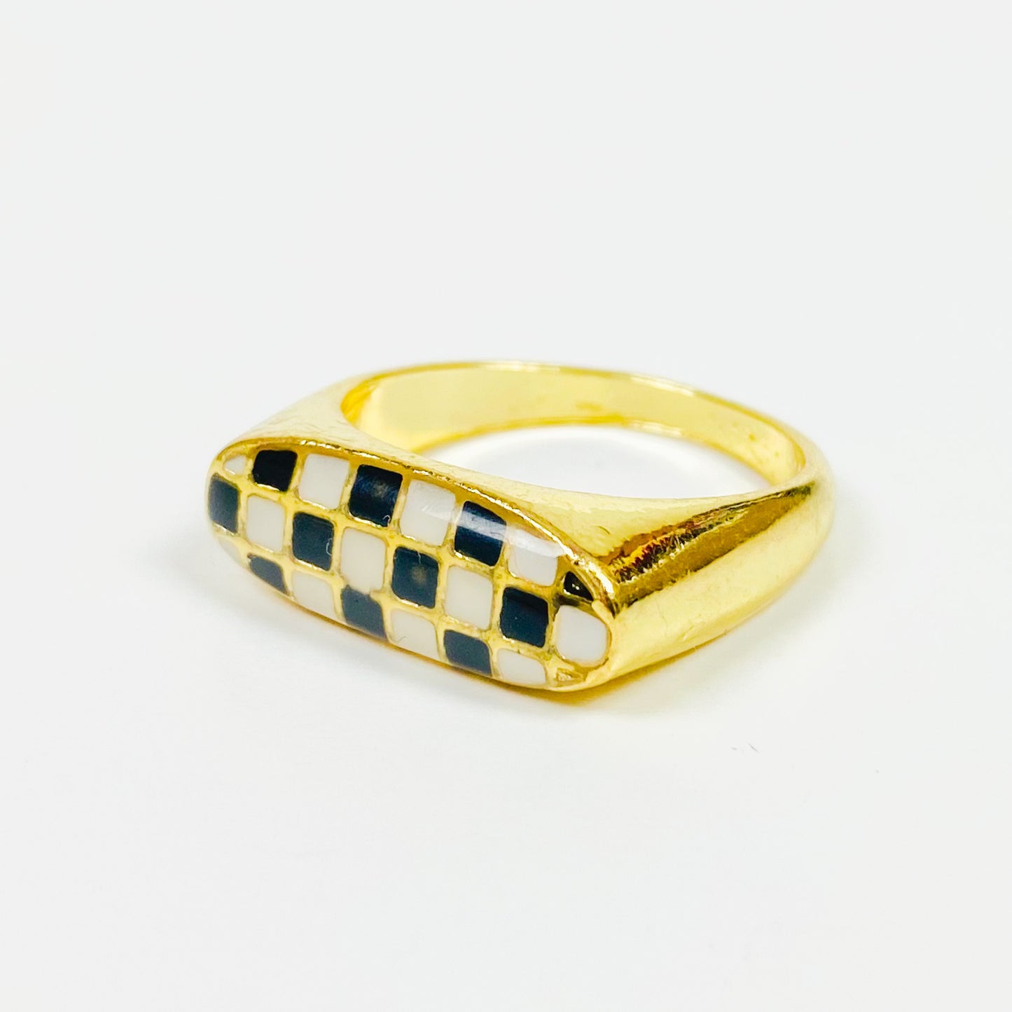 Vintage Signet Ring Gold Black