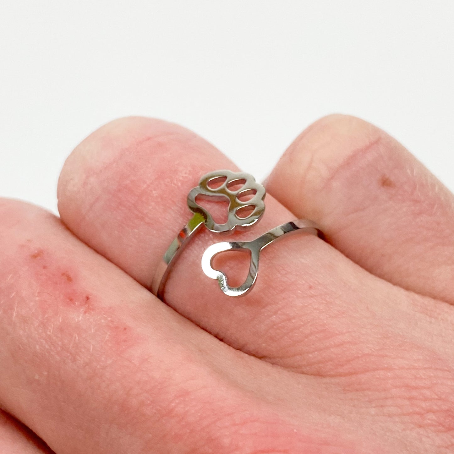 Vintage Adjustable Dog Ring Silver
