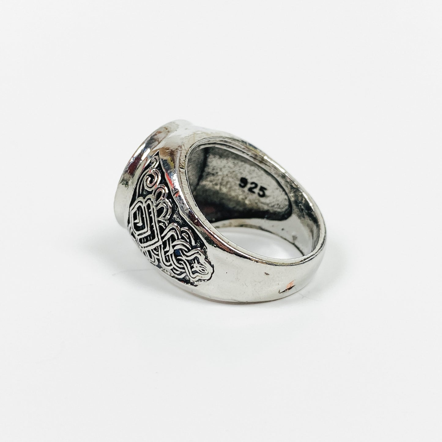 Vintage Knight Signet Ring Silver