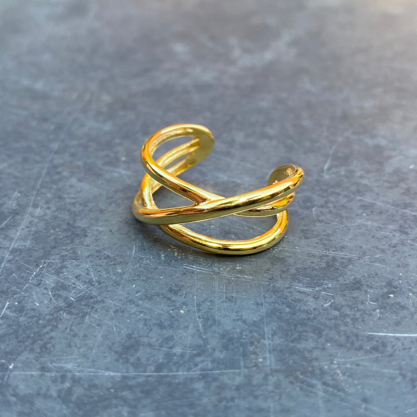 Adjustable Chunky Band Ring Gold