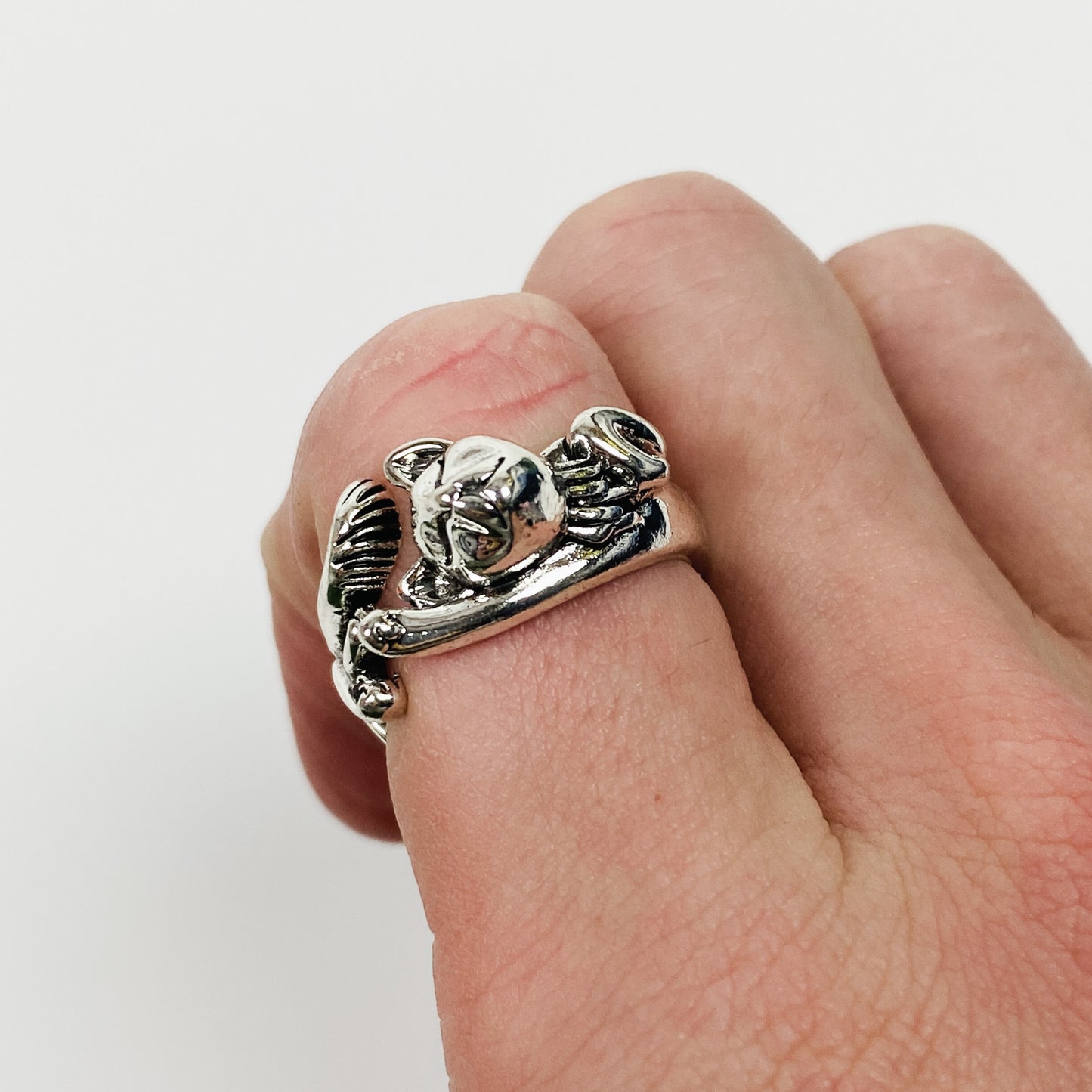 Vintage Retro Adjustable Cat Ring Silver