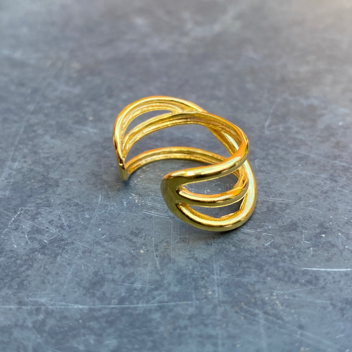 Adjustable Chunky Band Ring Gold