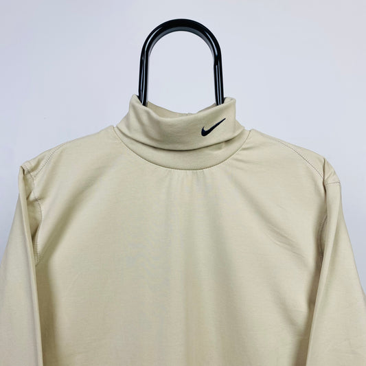 90s Nike Mock Neck Sweatshirt Brown Small