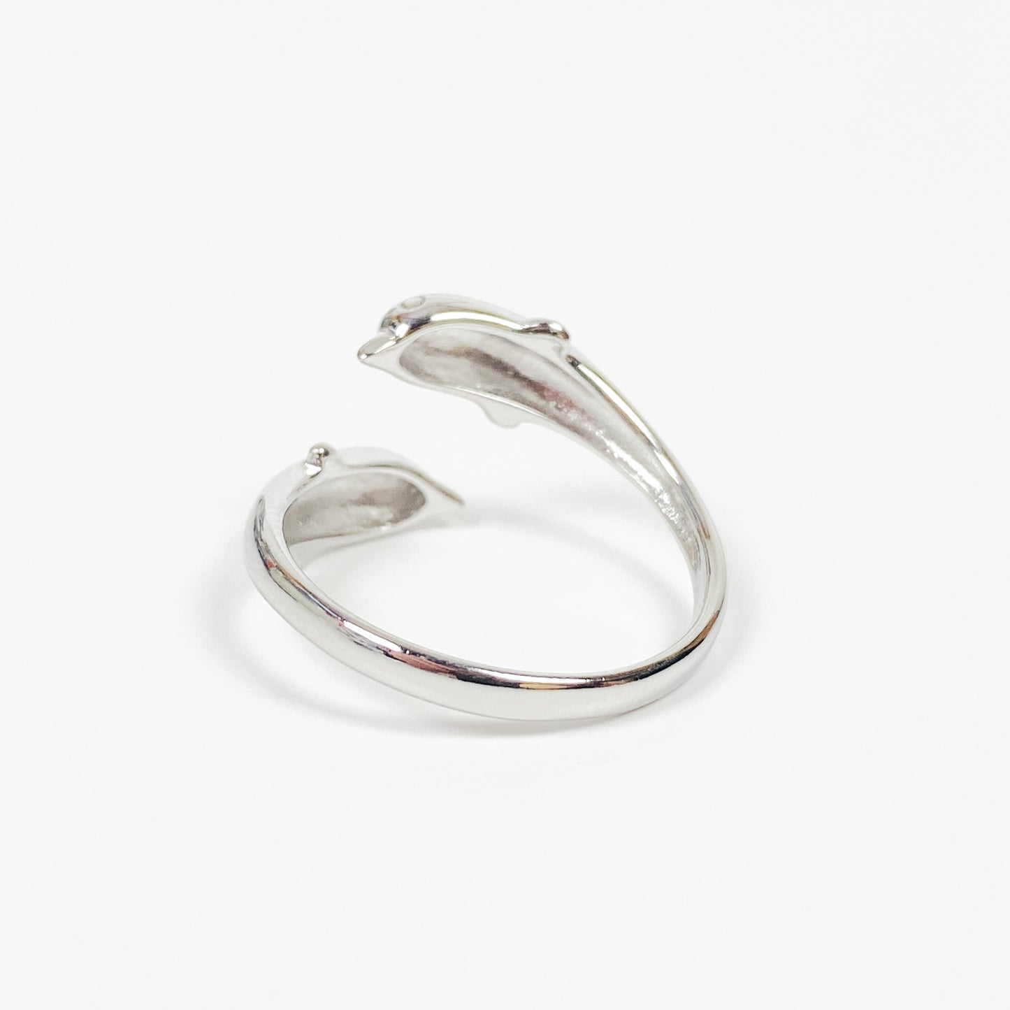 Vintage Retro Adjustable Dolphin Ring Silver