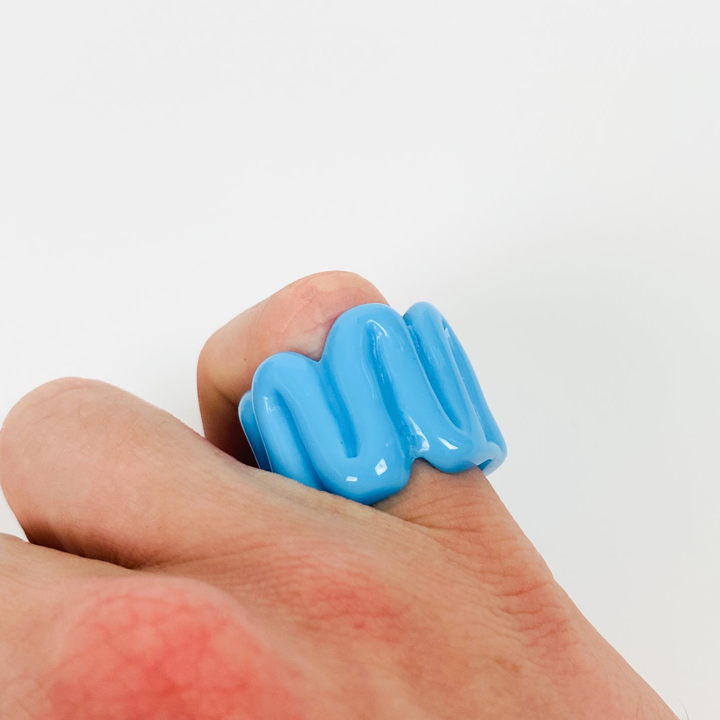 Vintage Retro Chunky Resin Ring Blue