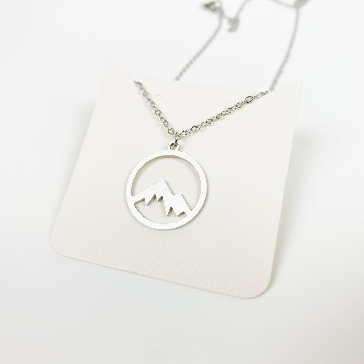 Vintage Retro Mountain Necklace Chain Silver