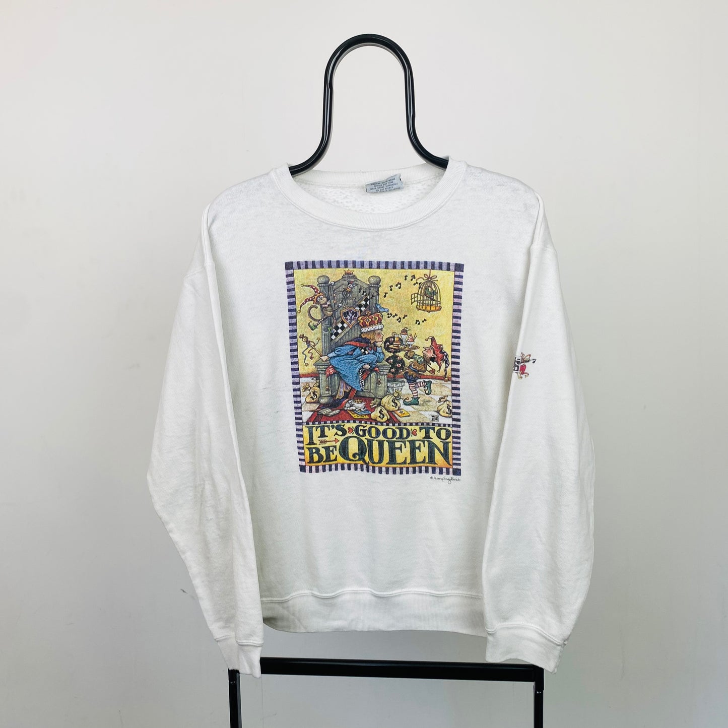 Retro 90s Queen Sweatshirt White Large