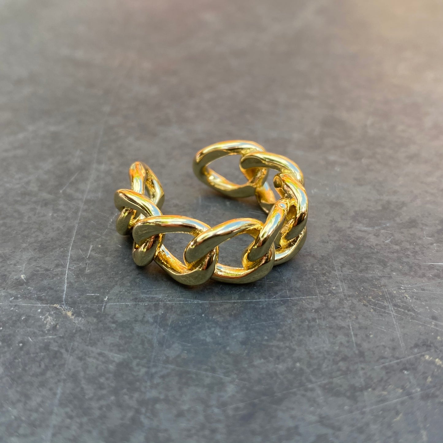 Adjustable Chain Link Ring Gold