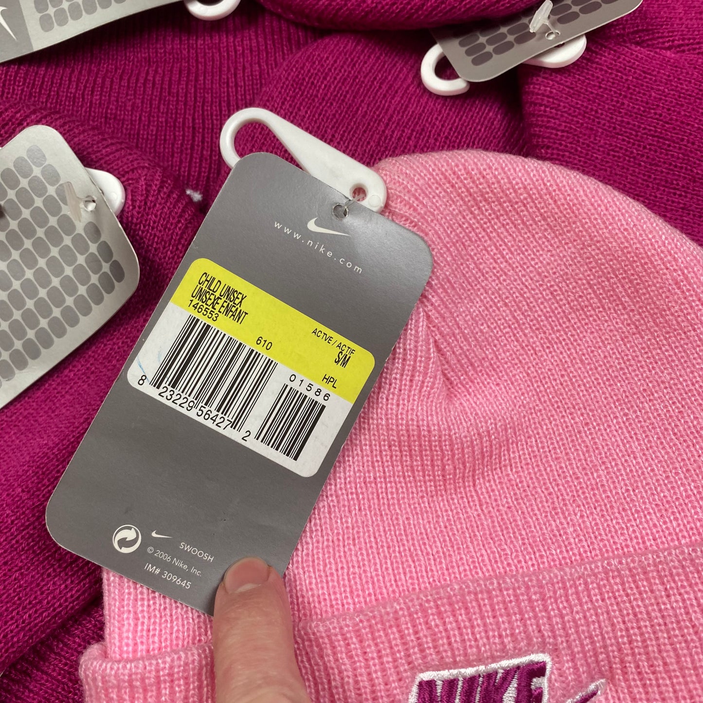 Vintage 90s Nike Beanie Hat Light Pink