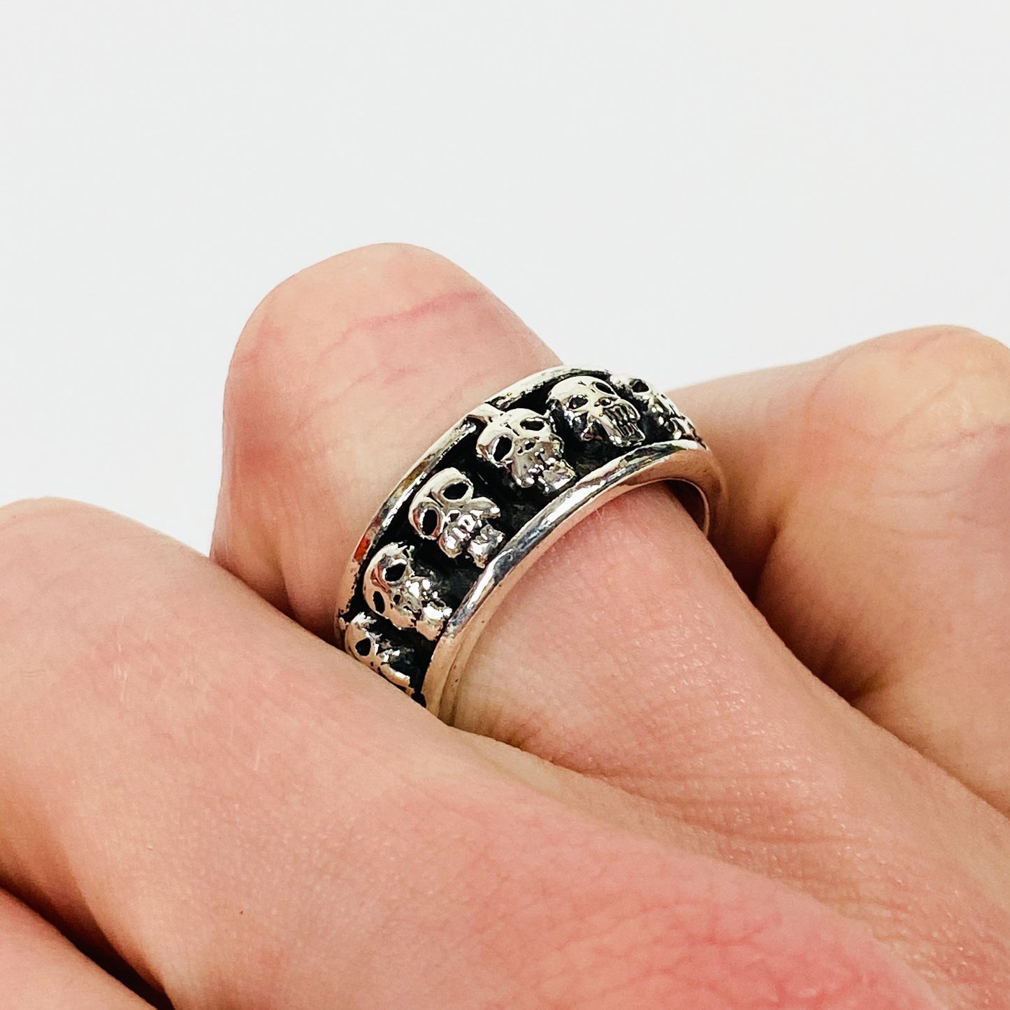 Retro Vintage Skull Ring Silver