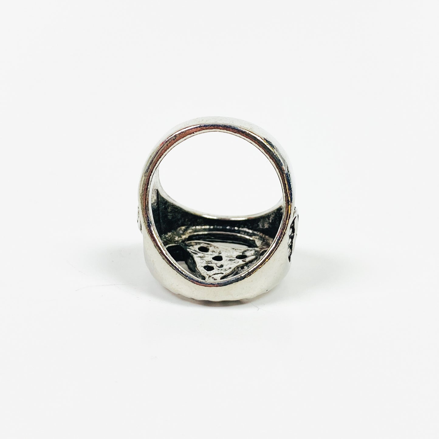 Vintage Retro Rune Signet Ring Silver