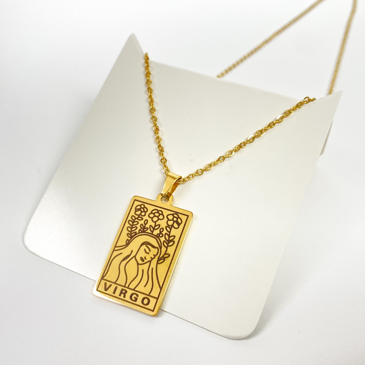 Virgo Zodiac Star Sign Necklace Chain Gold