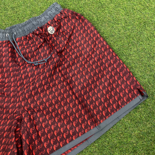 90s Nike Wavey Shorts Red Large