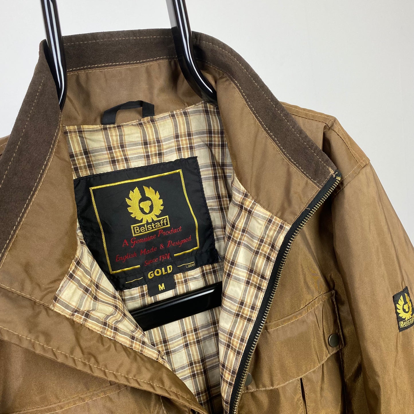 Retro 90s Belstaff Waterproof Coat Jacket Brown Medium