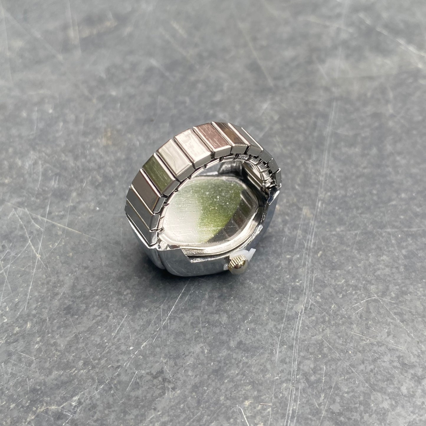 Vintage Watch Ring Silver Adjustable