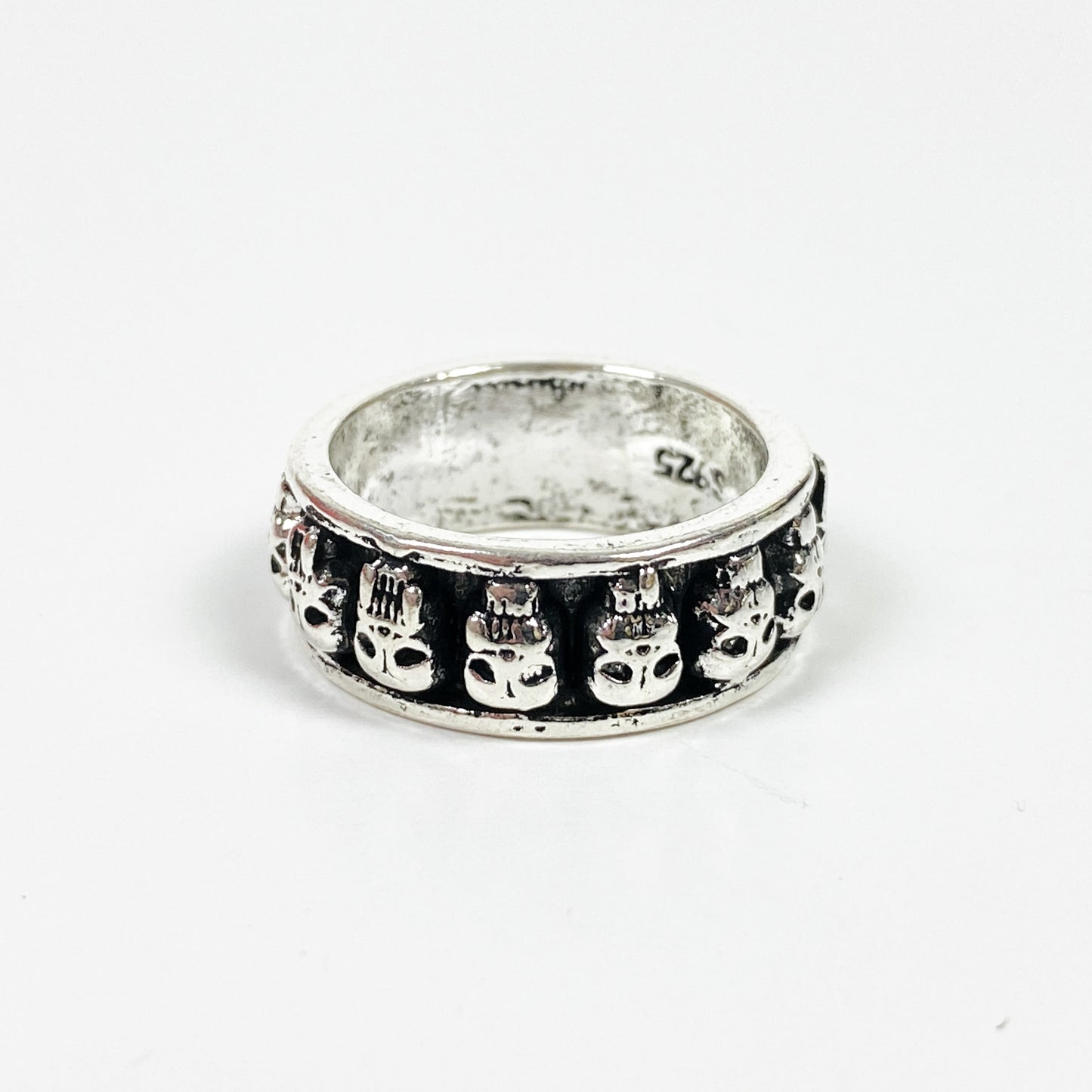 Retro Vintage Skull Ring Silver