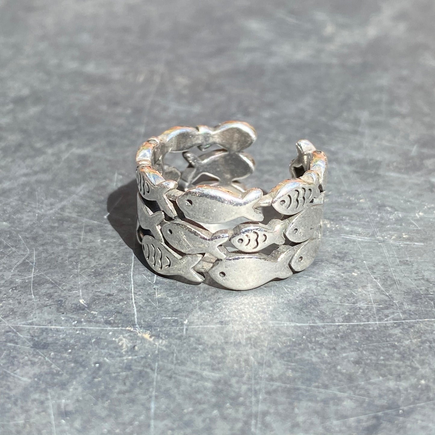 Adjustable Fish Ring Silver
