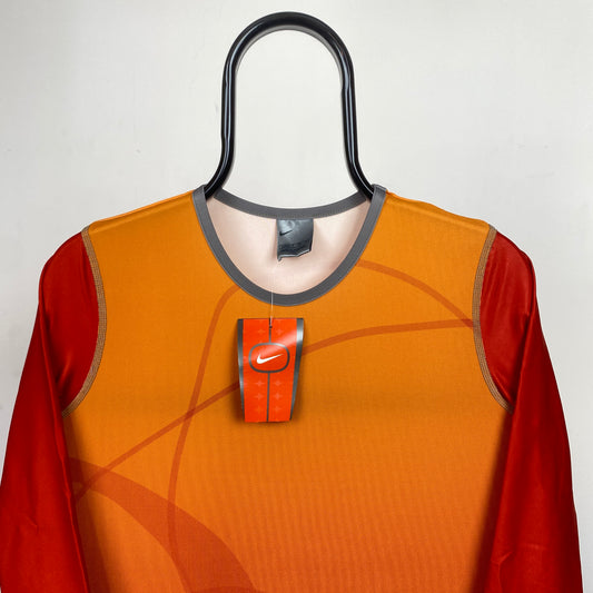 00s Nike Womens Gym T-Shirt Orange XS