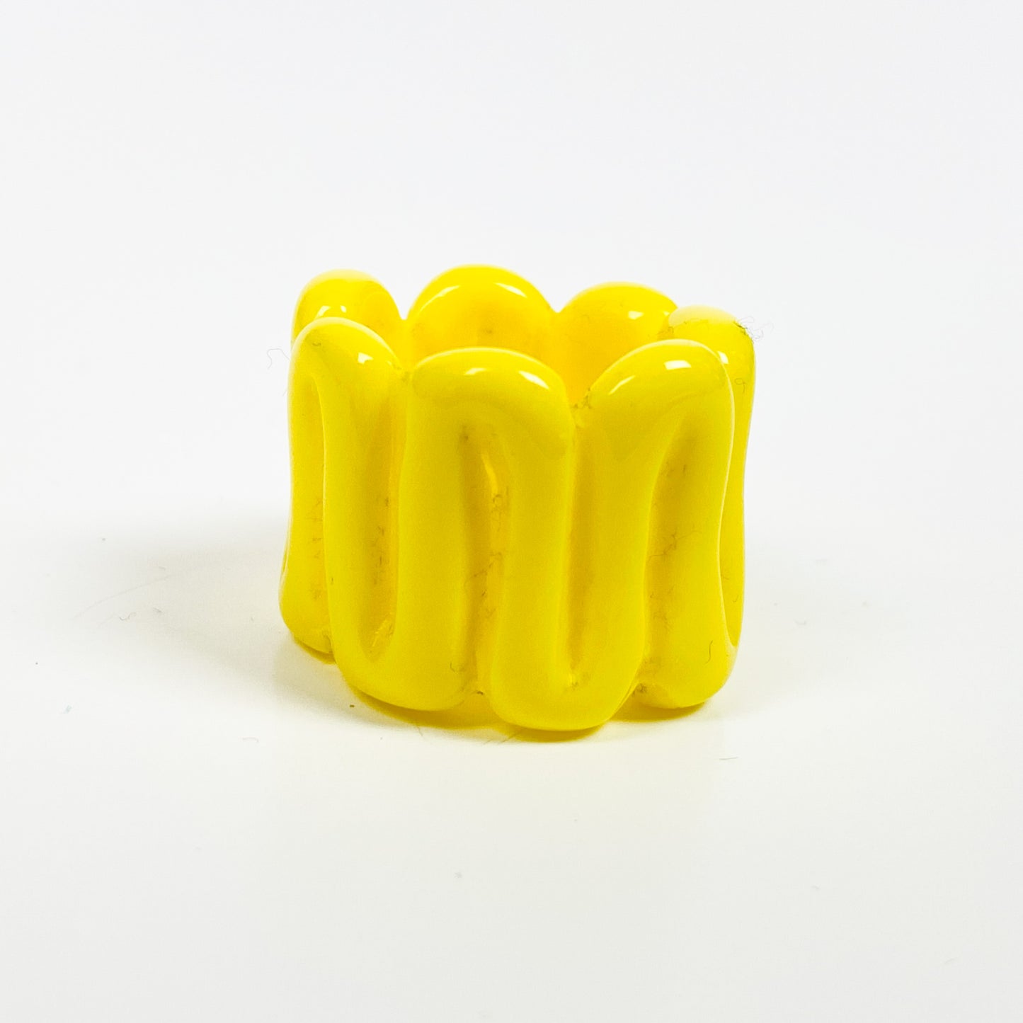 Vintage Retro Chunky Resin Ring Yellow