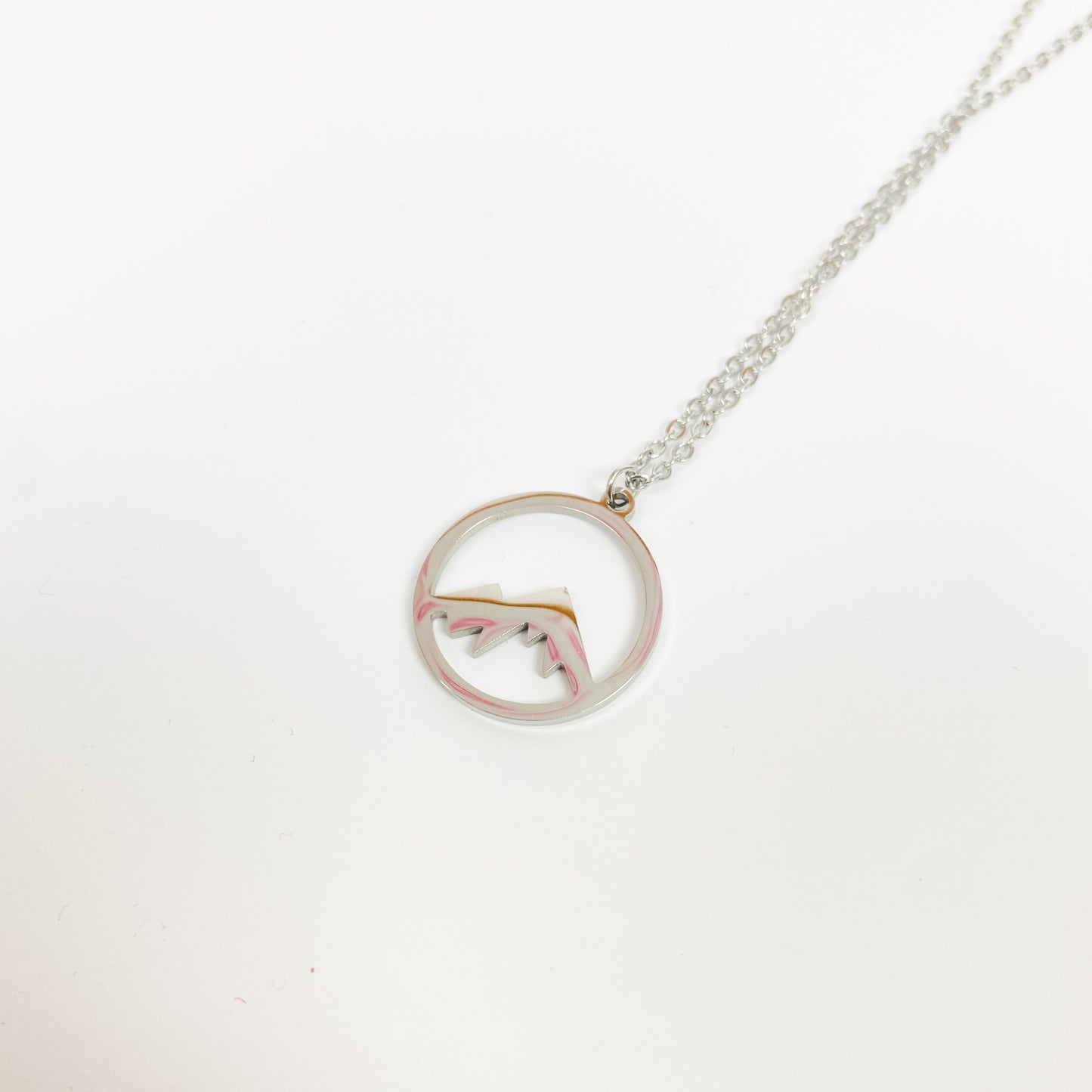 Vintage Retro Mountain Necklace Chain Silver