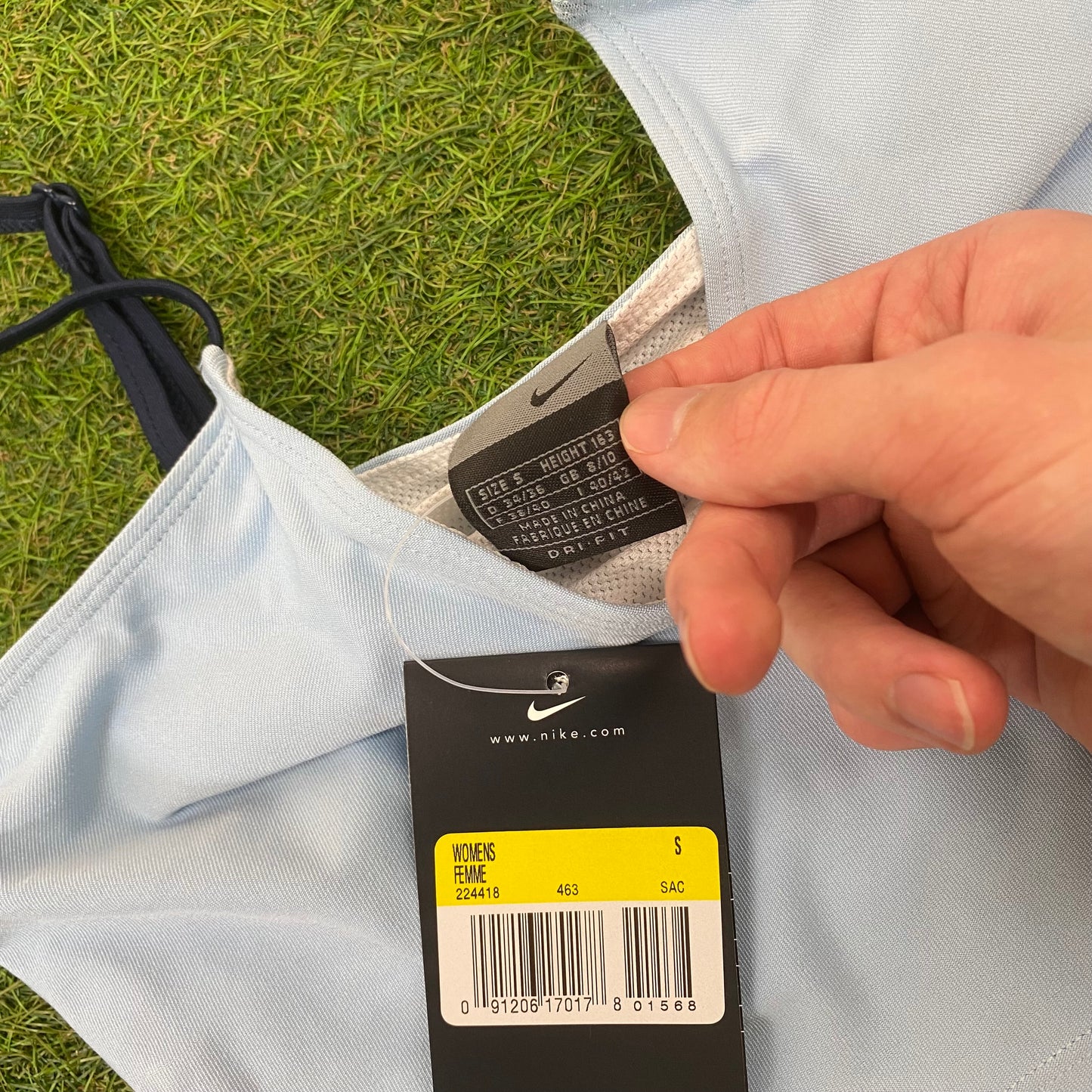 Nike Corset Crop Top Baby Blue Small