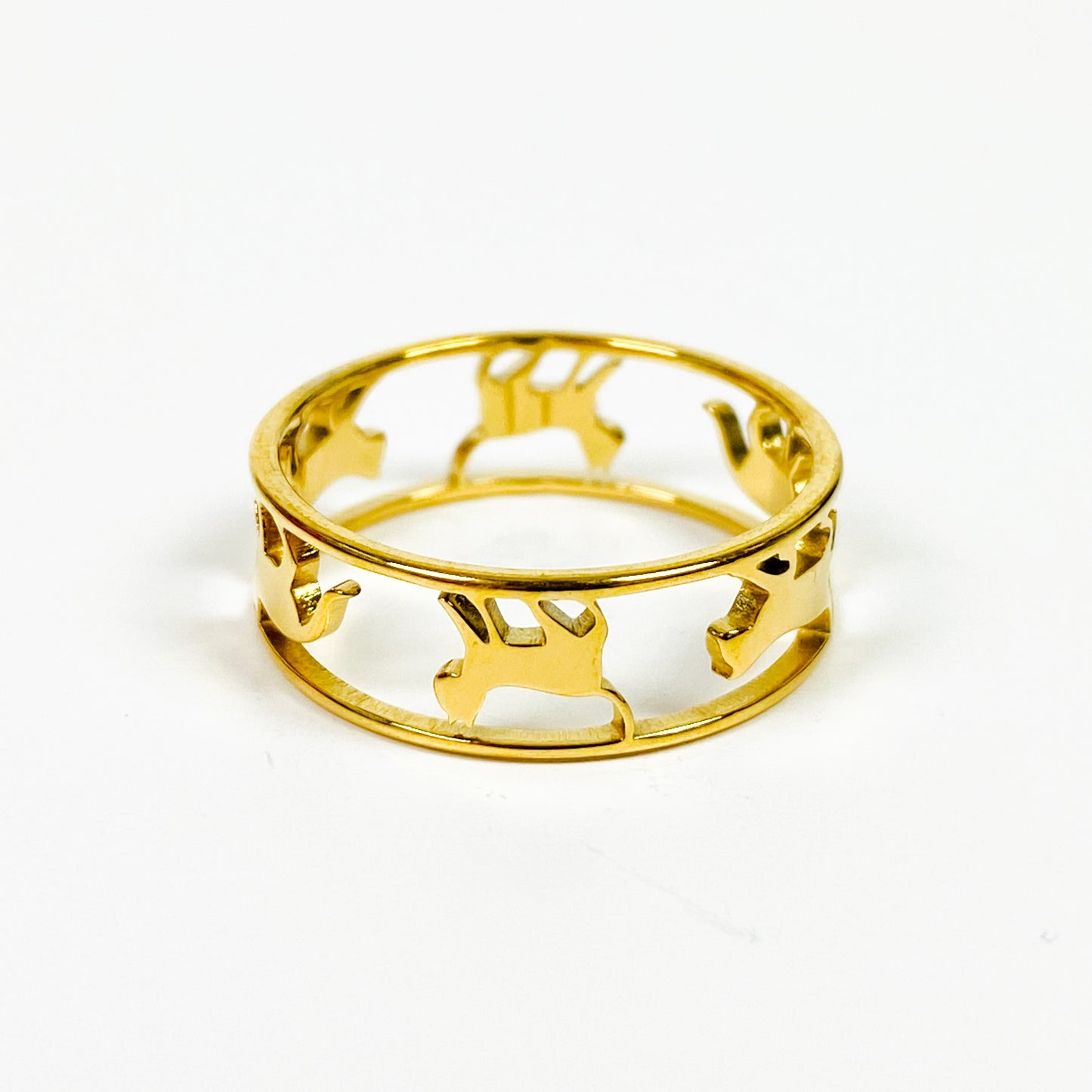 Retro Vintage Cat Ring Gold