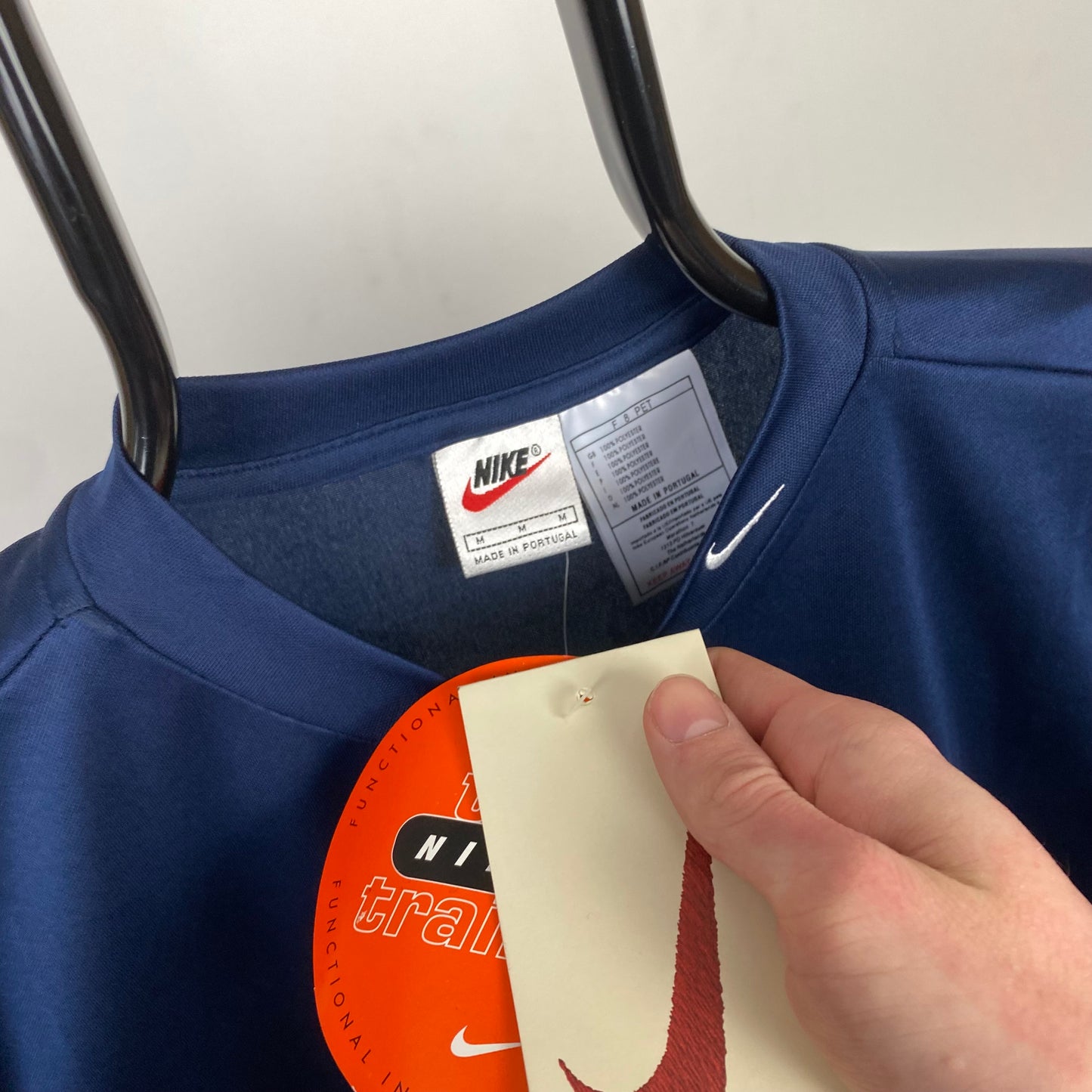 90s Nike Mock Neck Longsleeve T-Shirt Blue Medium