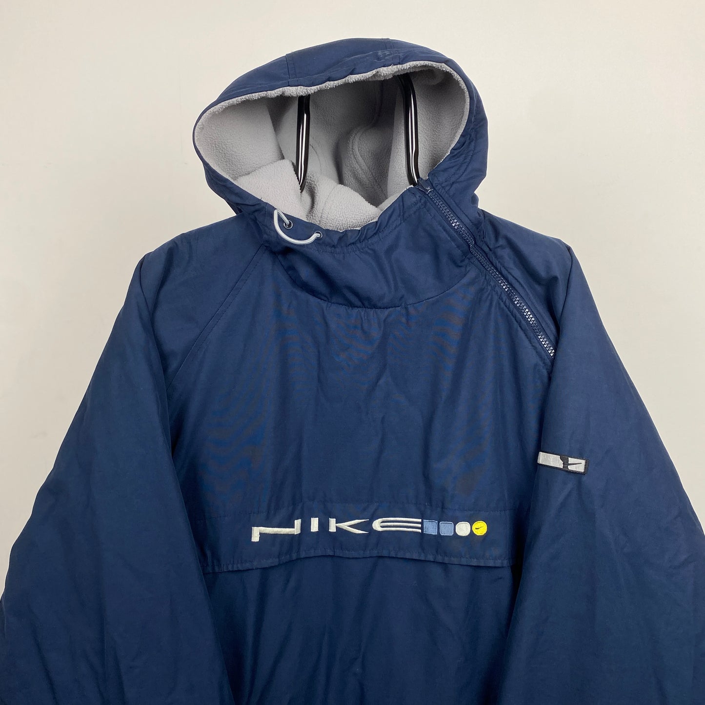 90s Nike Reversible Side Winder Fleece Jacket Blue Grey Large