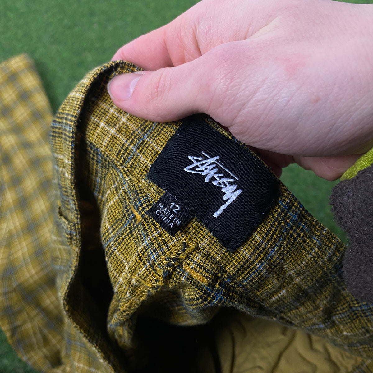 Retro 00s Stussy Plaid Trousers Joggers Yellow XS – Clout Closet