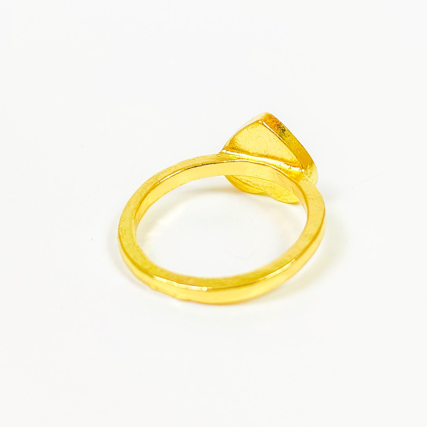 Vintage Heart Signet Ring Gold Pink