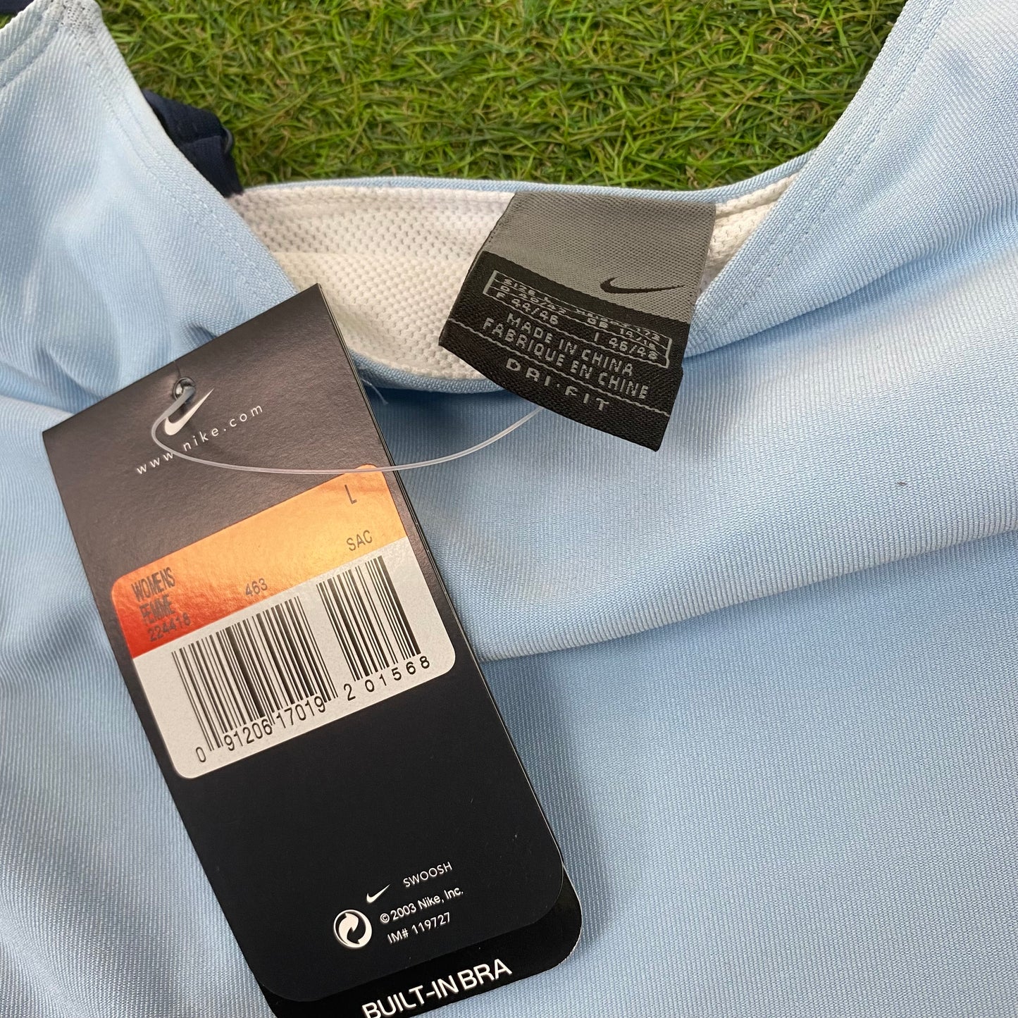Nike Corset Crop Top Baby Blue Large