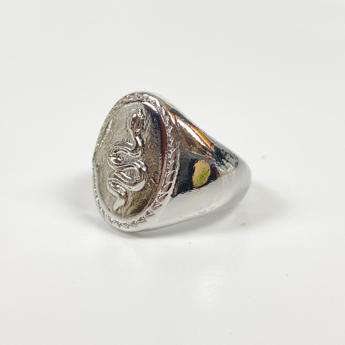 Vintage Snake Signet Ring Silver