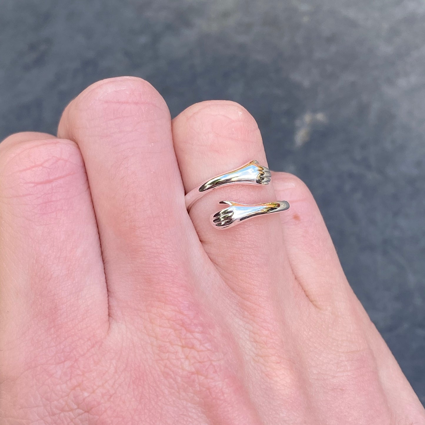 Adjustable Hug Ring Silver