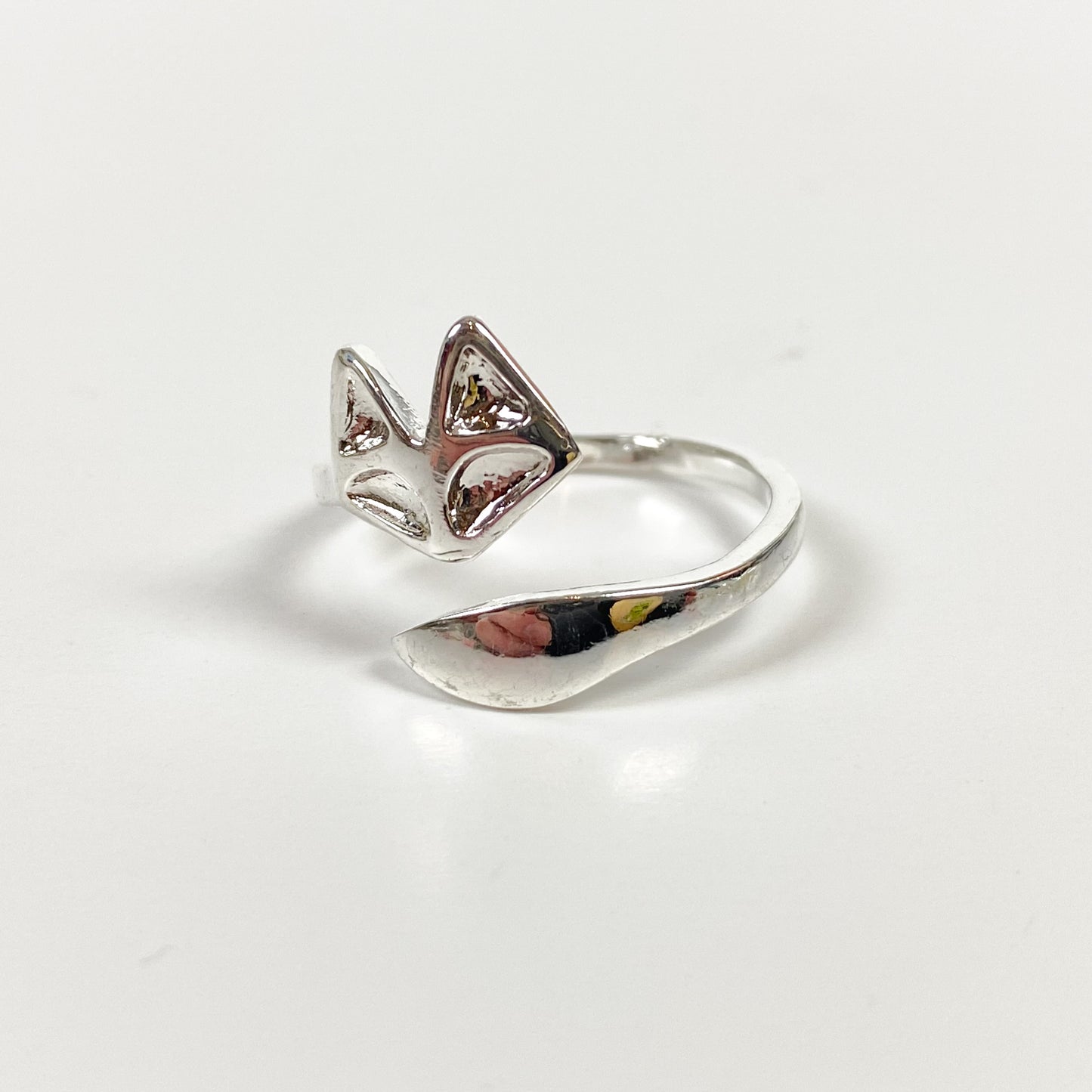 Vintage Adjustable Fox Ring Silver