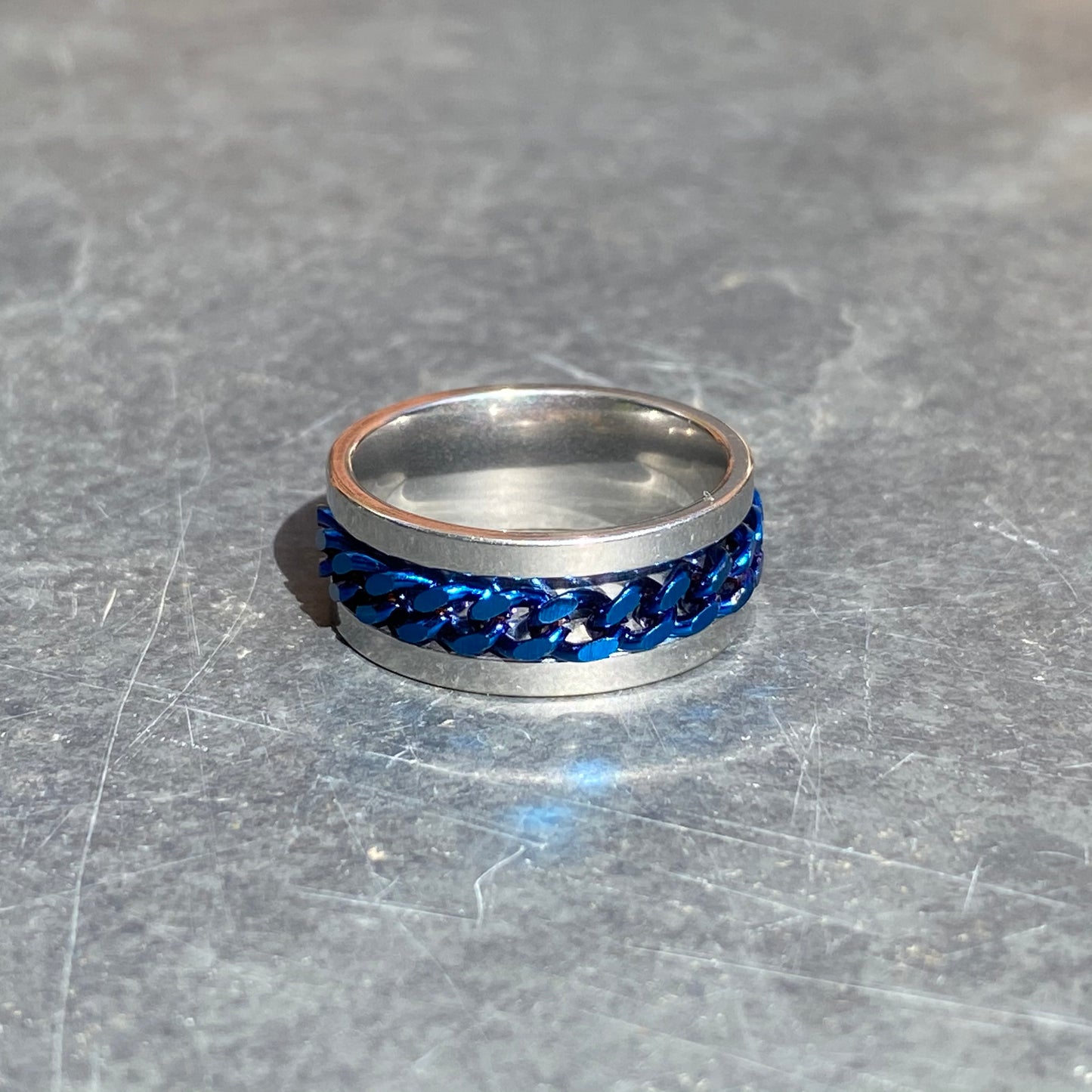 Chain Link Circular Ring Silver