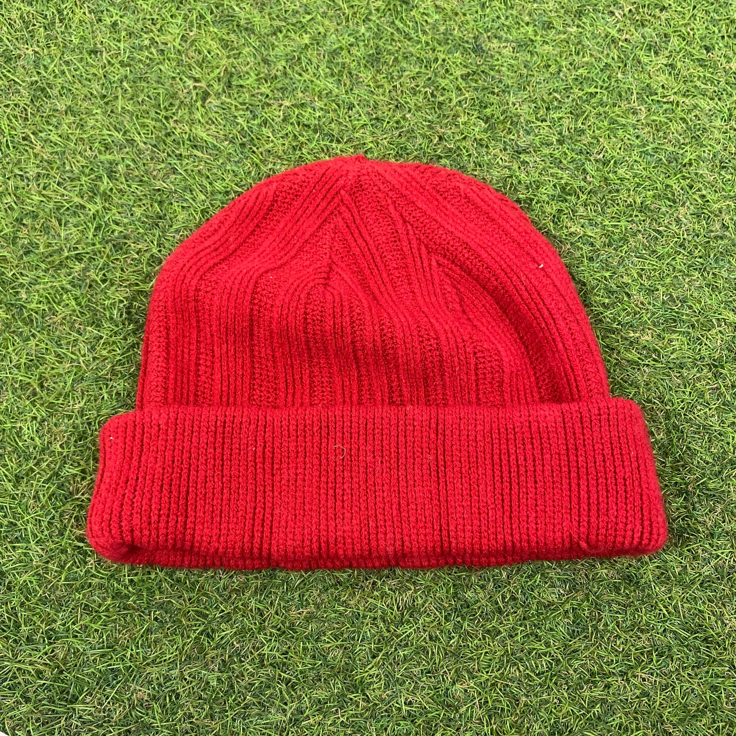Retro Fleece Beanie Hat Red