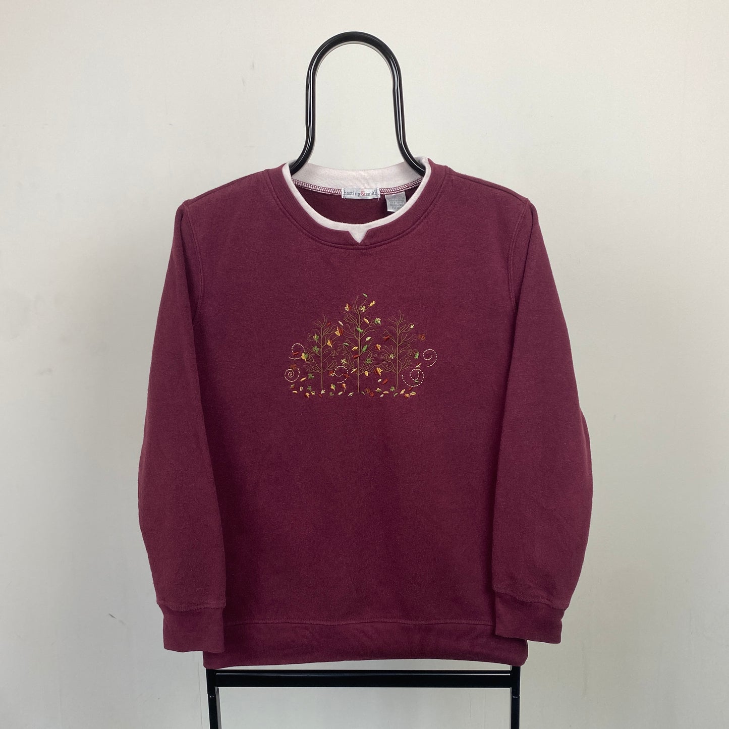 Retro Flower Sweatshirt Red Small