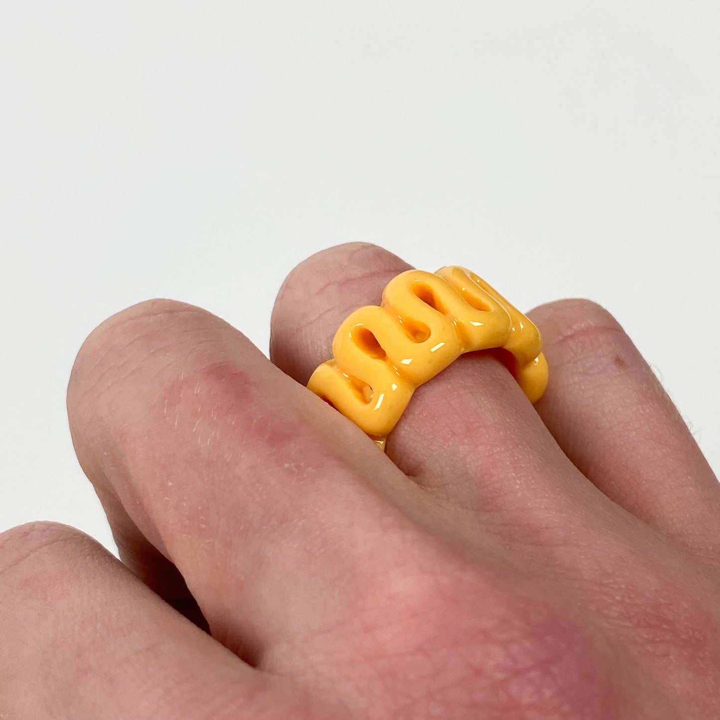 Retro Chunky Swirl Ring Orange