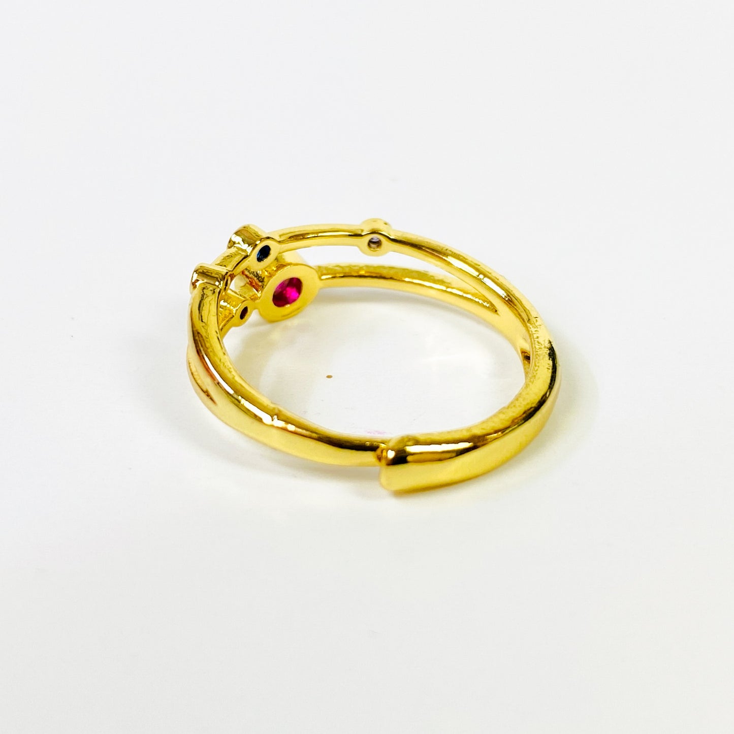 Vintage Retro Adjustable Gemstone Ring Gold