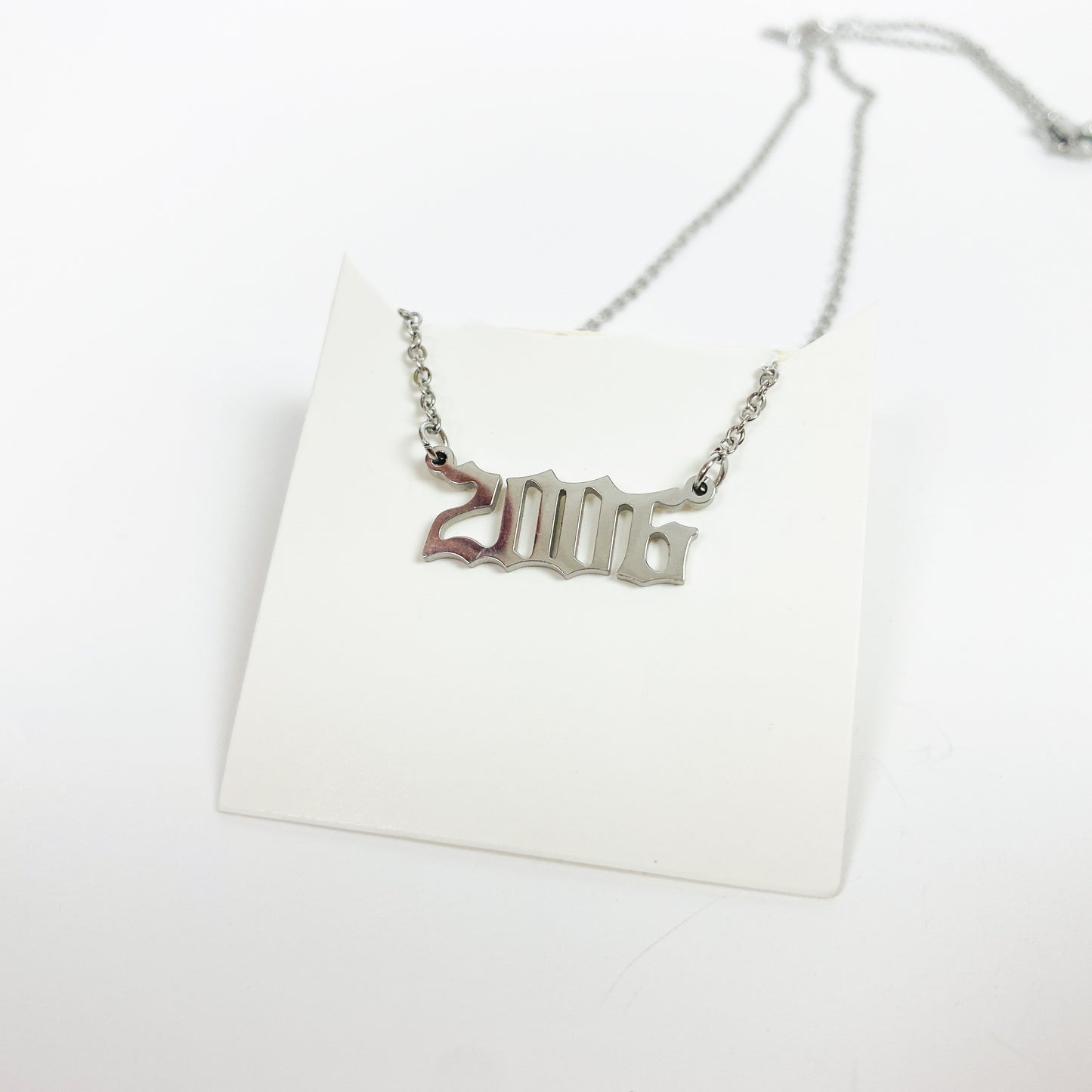 Retro 2006 Birth Year Necklace Chain Silver