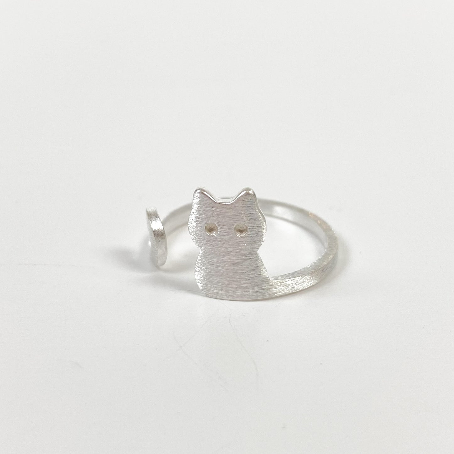 Vintage Adjustable Cat Ring Silver