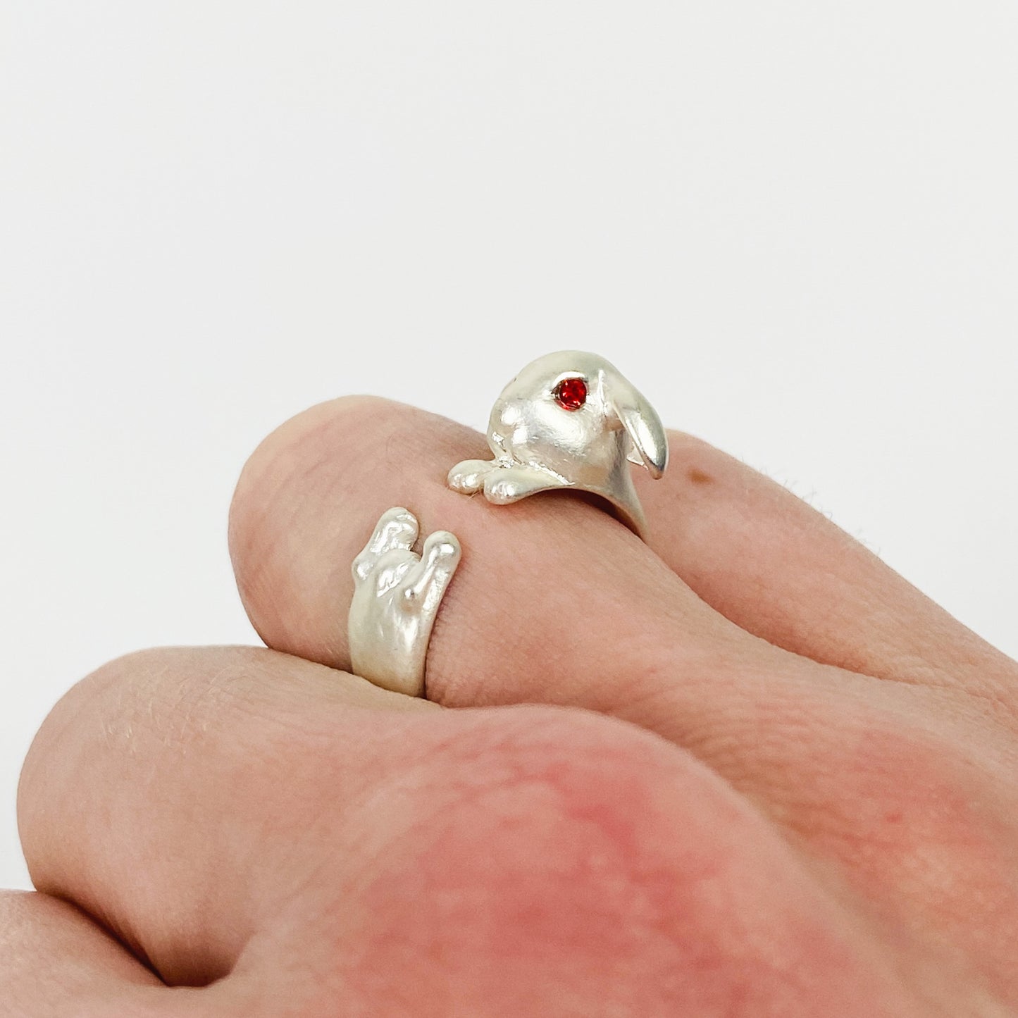 Vintage Retro Adjustable Rabbit Ring Silver