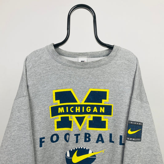90s Nike Michigan Sweatshirt Grey Large