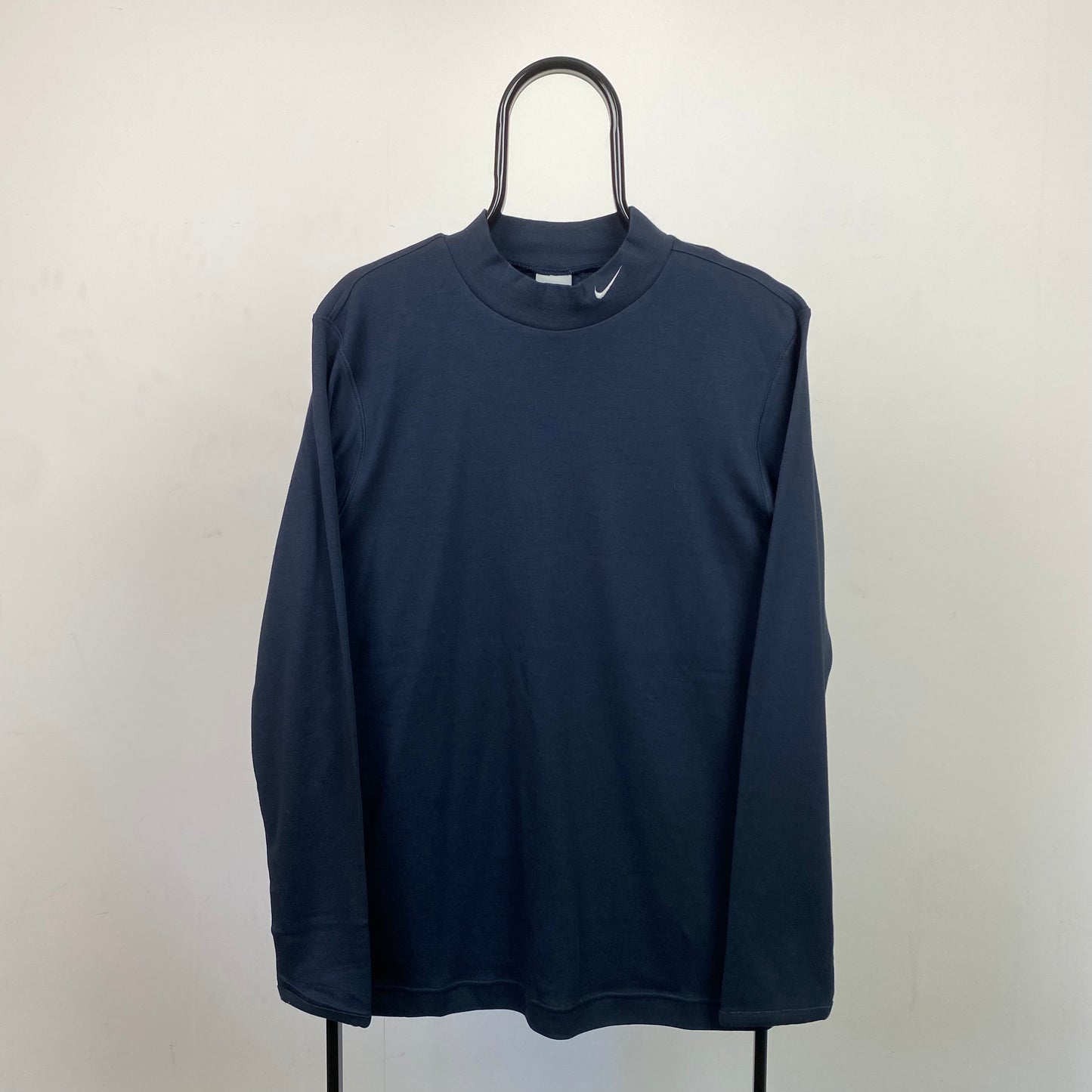 00s Nike Mock Neck Sweatshirt Blue Small