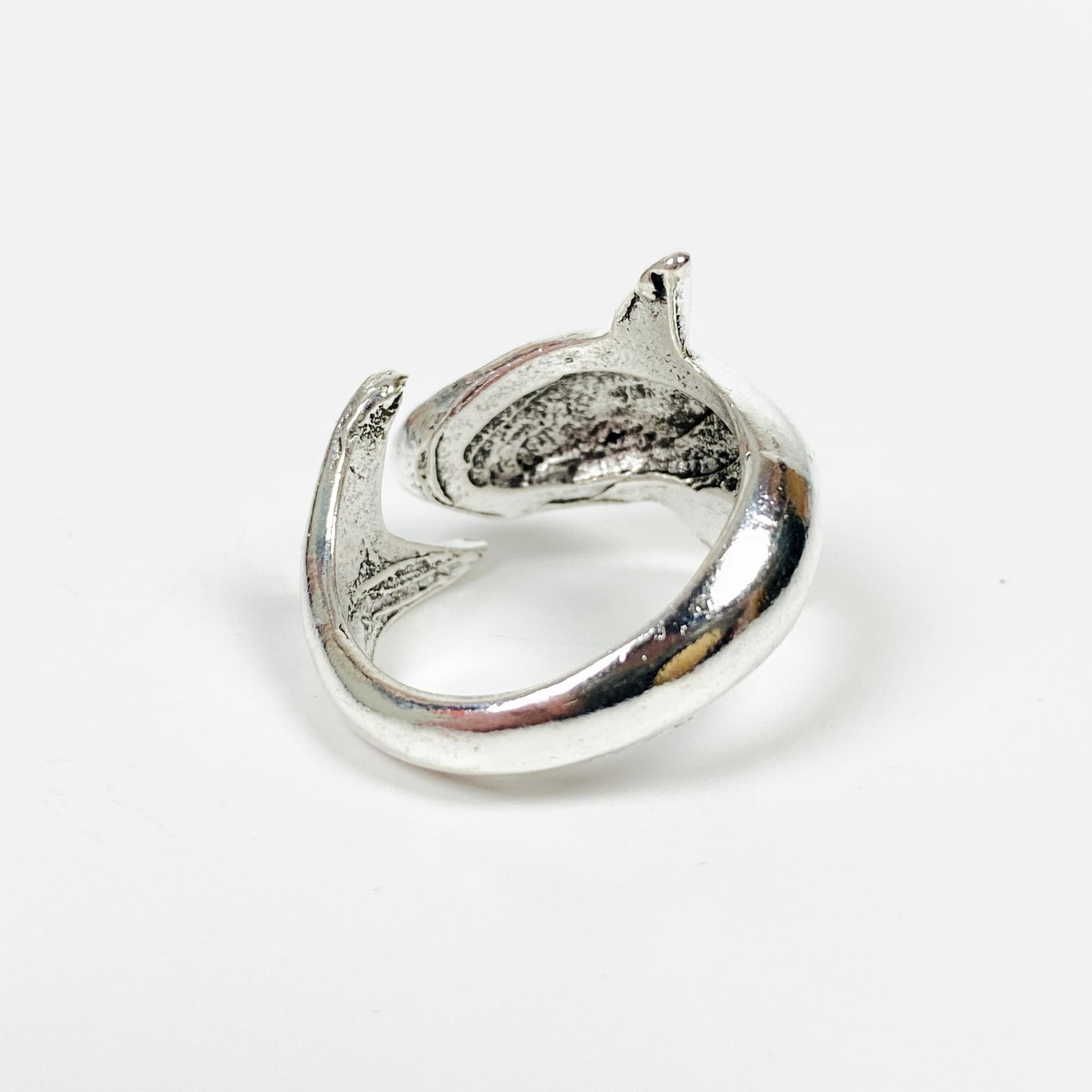 Vintage Retro Adjustable Shark Ring Silver