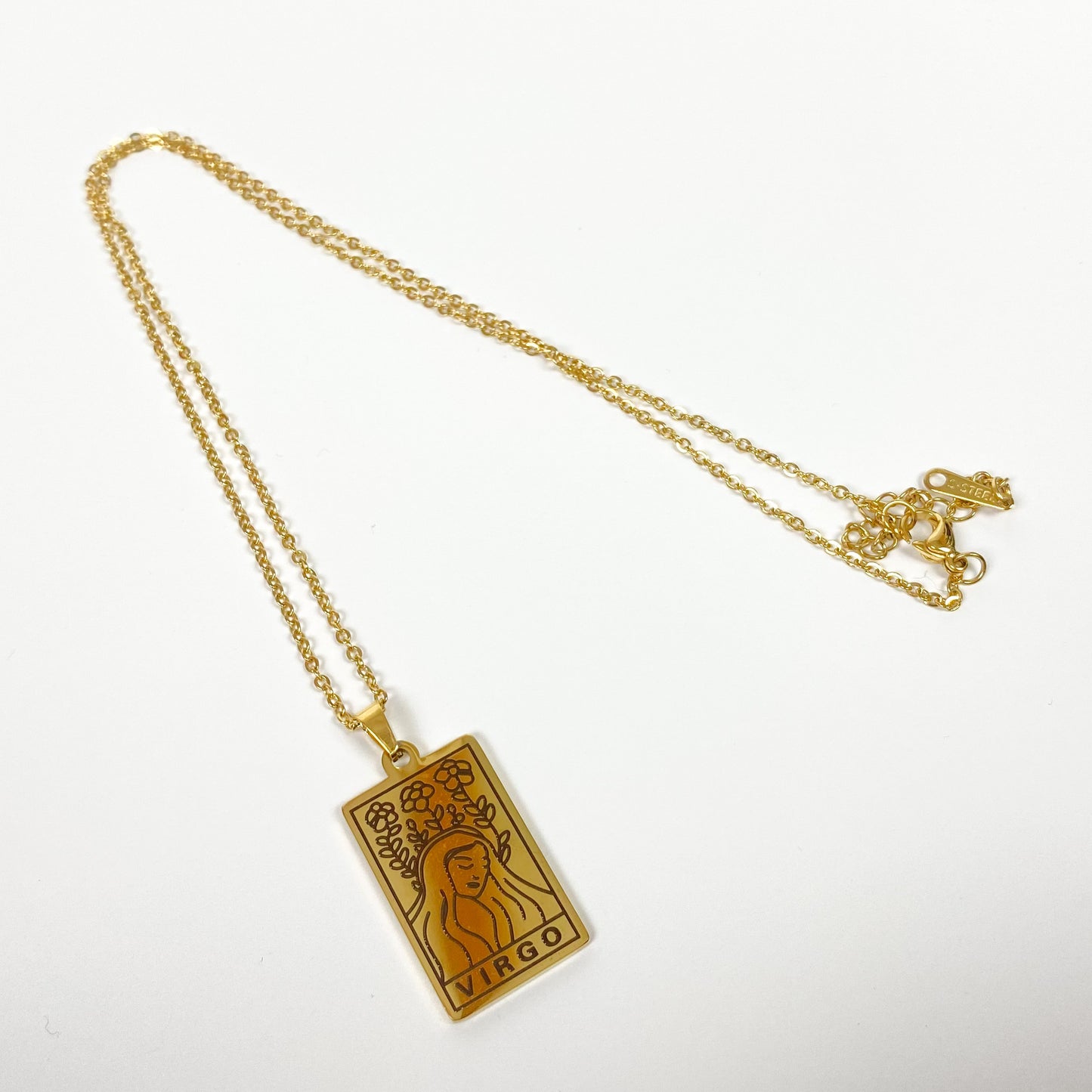 Virgo Zodiac Star Sign Necklace Chain Gold