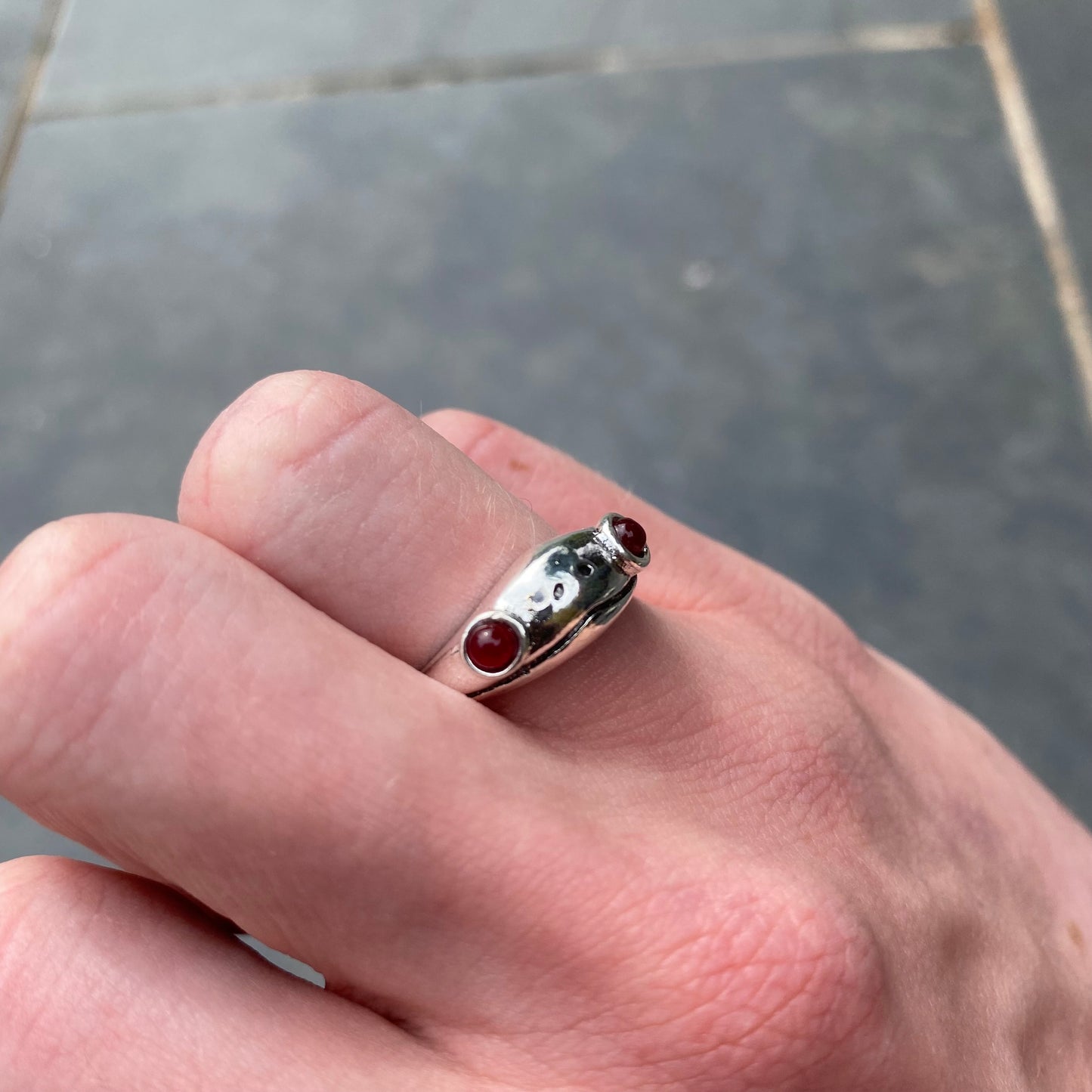 Adjustable Frog Ring .925 Silver